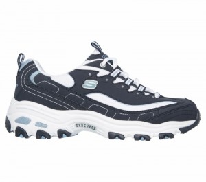Zapatos con Cordones Skechers D'Lites - Biggest Fan Mujer Azul Marino Blancos | 358047ZIT