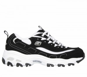 Zapatos con Cordones Skechers D'Lites - Biggest Fan Mujer Negros Blancos | 473508RKM