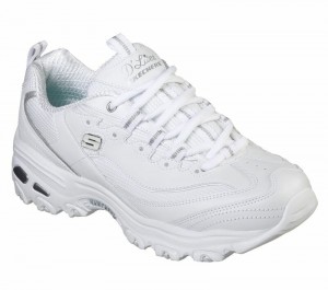 Zapatos con Cordones Skechers D'Lites - Endless Dream Mujer Blancos Plateados | 016329VPF