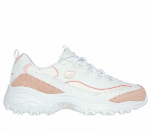 Zapatos con Cordones Skechers D'Lites - New Heat Mujer Blancos Naranjas | 957346OHM