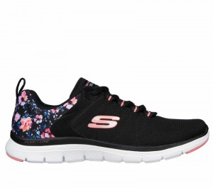 Zapatos con Cordones Skechers FLEX APPEAL 4.0 - LET IT BLOSSOM Mujer Negros Multicolor | 847326QFU