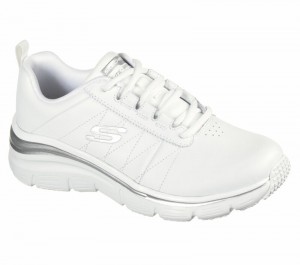 Zapatos con Cordones Skechers Fashion Fit - Effortless Mujer Blancos Plateados | 792814JOT