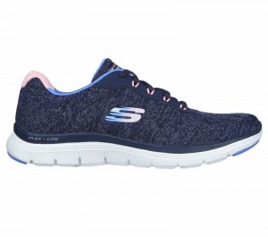 Zapatos con Cordones Skechers Flex Appeal 4.0 - Fresh Move Mujer Azul Marino Multicolor | 943185FXY
