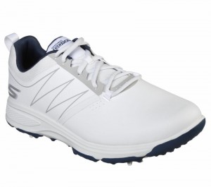 Zapatos con Cordones Skechers GO GOLF Torque Hombre Blancos Azul Marino | 391874YZM