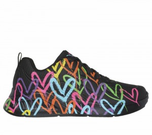 Zapatos con Cordones Skechers JGoldcrown: Uno Lite - Heart of Hearts Mujer Negros Multicolor | 596328PIL