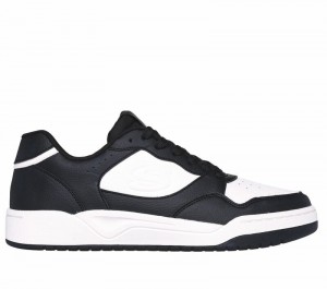 Zapatos con Cordones Skechers Koopa Court - Volley Low Varsity Hombre Negros Blancos | 831579LUG