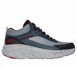 Zapatos con Cordones Skechers Relaxed Fit: D'Lux Walker 2.0 - Grailo Hombre Grises Rojos | 908712XTM