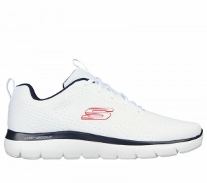 Zapatos con Cordones Skechers Summits - Torre Hombre Blancos Azul Marino | 097431ZPQ