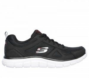 Zapatos con Cordones Skechers Track Hombre Negros Rojos | 210648RYL