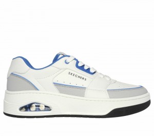 Zapatos con Cordones Skechers Uno Court - Low-Post Hombre Blancos Azules | 395087YDU