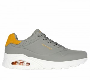 Zapatos con Cordones Skechers Uno - Suited On Air Hombre Grises Amarillos | 186752PAB