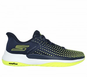 Zapatos de Pickleball Skechers Slip-ins: Viper Court Elite Hombre Azul Marino Amarillos | 215974HMR